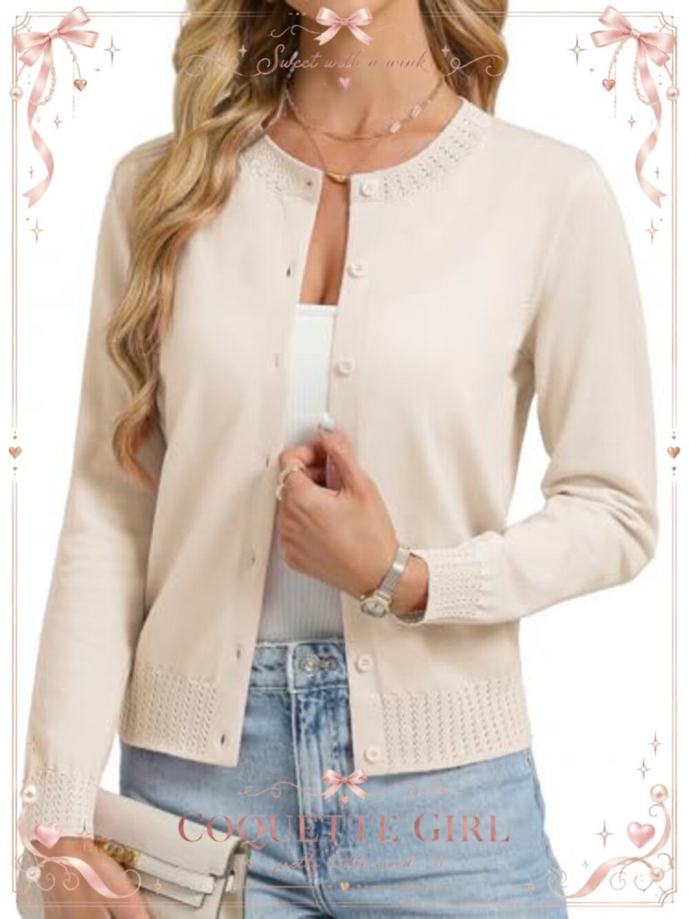GRACE KARIN Women's Button Down Cardigan Lightweight Knit Sweater